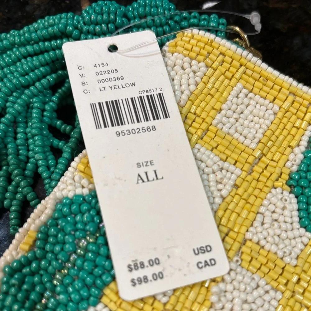 Anthropologie Fiona Large beaded Pouch NWT, NWOT
